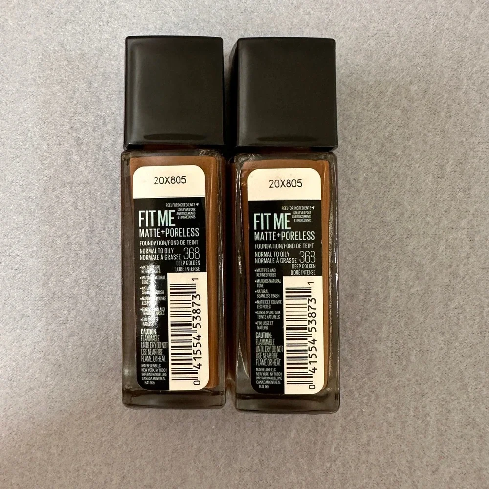 Maybelline Fit Me Matte+Poreless 368 Deep Golden Foundation NEW Lot‎ of 6